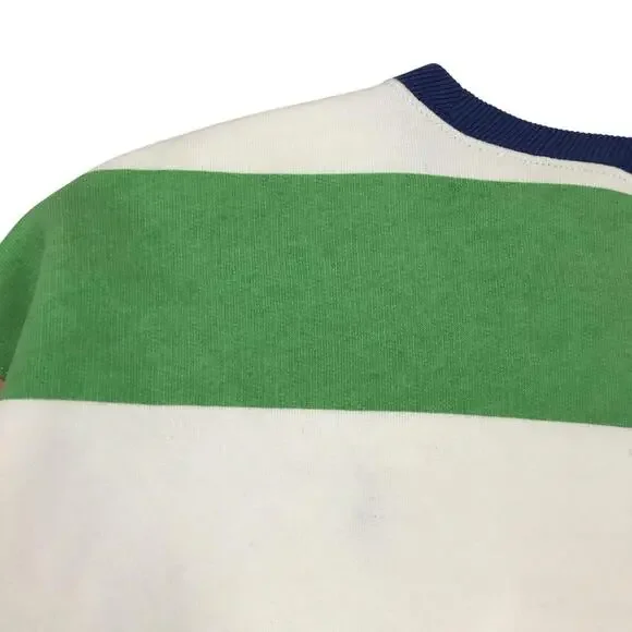 Polo Ralph Lauren Striped Sweatshirt Womens Medium M Pink Pullover Crewneck PRL - Picture 3 of 4